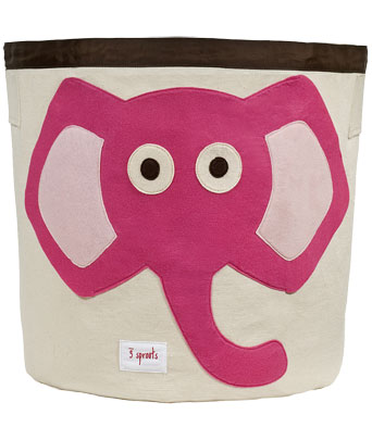 3 Sprouts Storage Bin - Pink Elephant - Makaboo.com