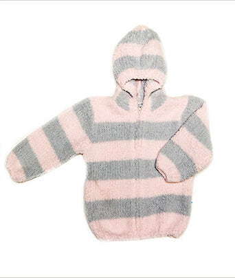 Angel Dear Grey & Pink Classic Striped Hoodie Jacket - Makaboo.com