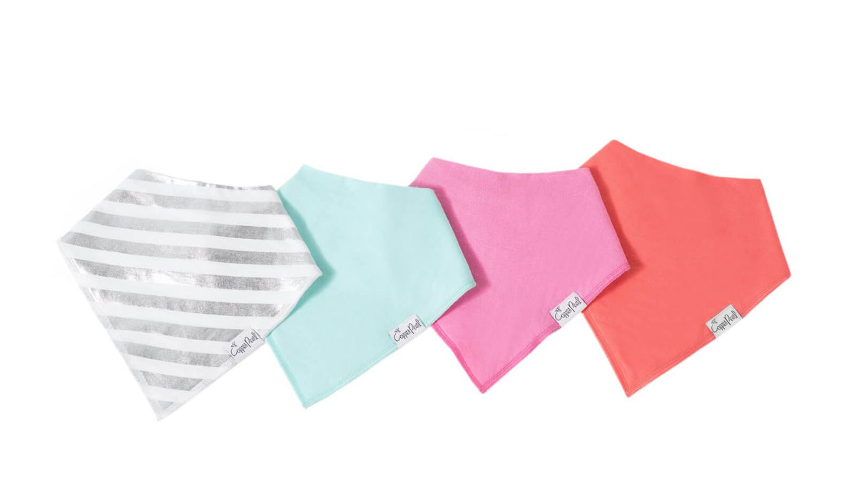 Copper Pearl Bandana Bibs (set of 4) - Jewel - Makaboo.com