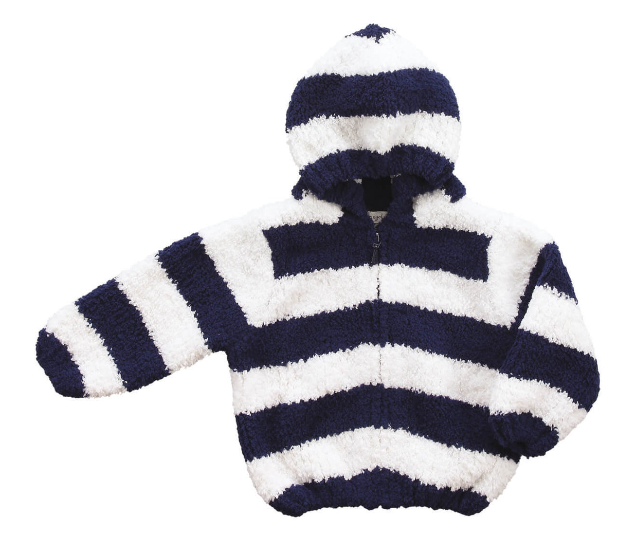 Angel Dear Navy & White Classic Striped Hoodie Jacket - Makaboo.com