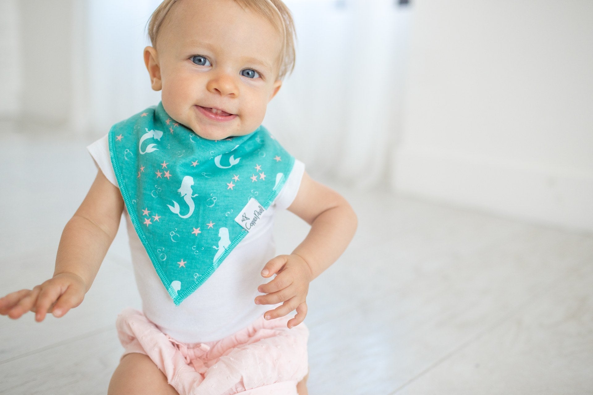 Copper Pearl Bandana Bibs (set of 4) - Coral - Makaboo.com