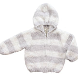 Angel Dear White & Gray Classic Striped Hoodie Jacket - Makaboo.com